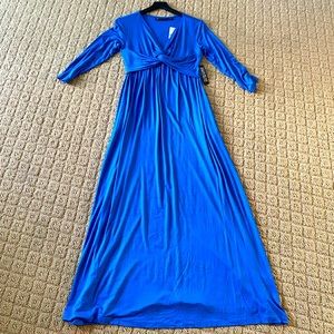 New York & Co Blue Twist Front Maxi Dress, NWT